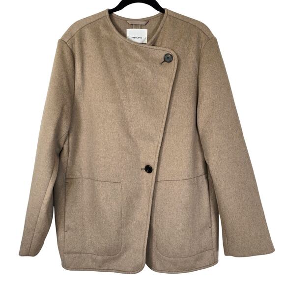 Everlane The October Coat Women's L Dark Heathered Camel Minimalist Classic - Picture 1 of 8